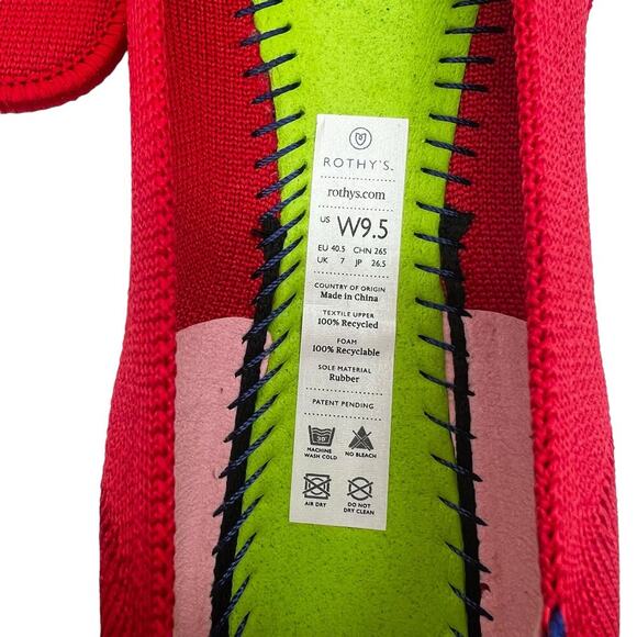 Rothy’s The Flat in Ruby Women’s Size 9.5 - Picture 9 of 9